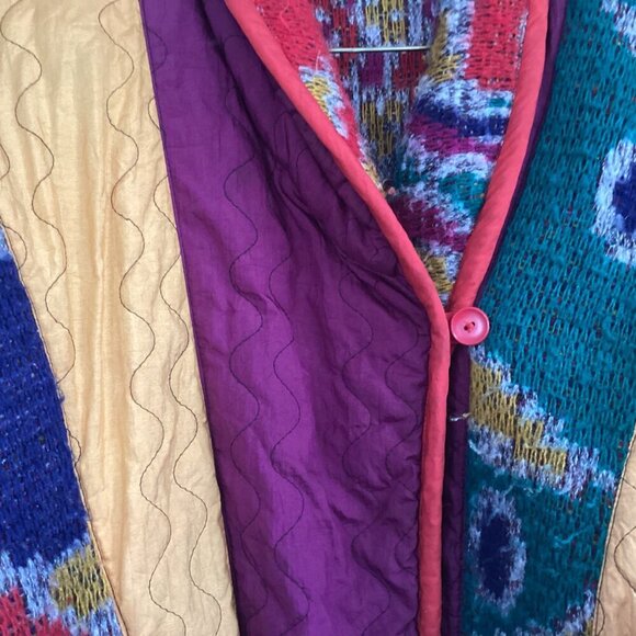 Vintage Jennifer Chase Shawn Neck size L 80s 90s Sweater Jacket Reversible Boho - Picture 5 of 13